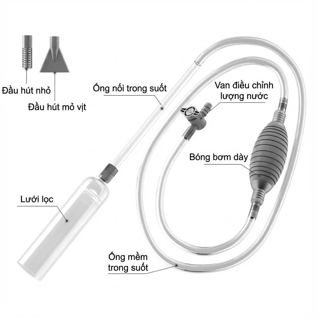 Bơm Hút Thay Nước Bể Cá cao cấp Tiện Lợi - Ảnh 2